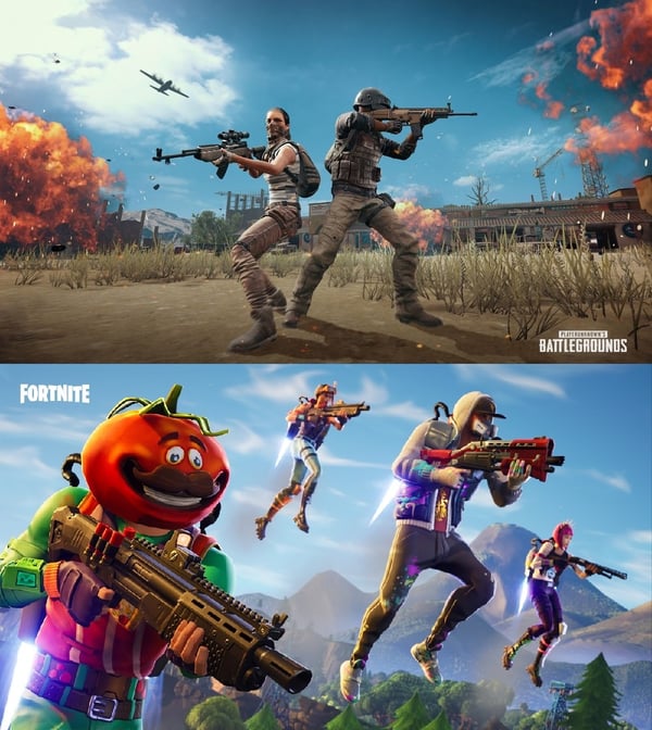image of pubg and fortnite currently locked in a copyright lawsuit - pubg sues fortnite